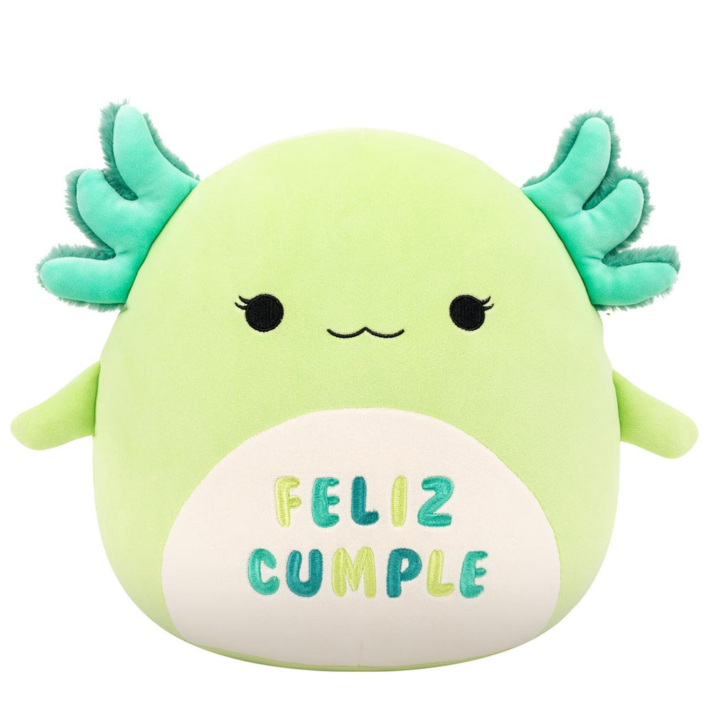 12-Inch Mipsy the Green Axolotl with "Feliz Cumple" Embroidery